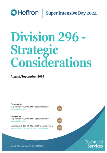 Div 296 Strategic Considerations